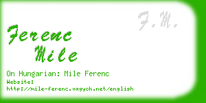 ferenc mile business card